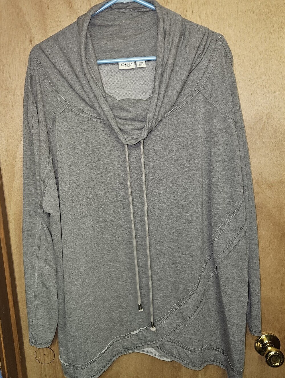Cato Gray Tunic W/ Cowl Collar
